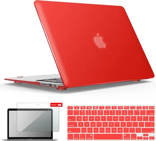 Vista 18 de iBenzer Carcasa rígida de plástico con superficie suave 3 en 1 y cubierta para teclado y protector de visualización para MacBook Air, Negro