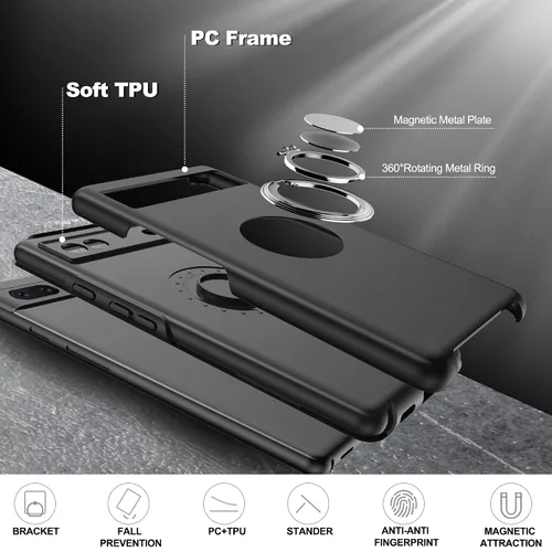 Vista 7 de Gritup Funda para Pixel 6A, funda para Google Pixel 6A con protector de pantalla HD, a prueba de golpes, funda para teléfono Google Pixel 6A