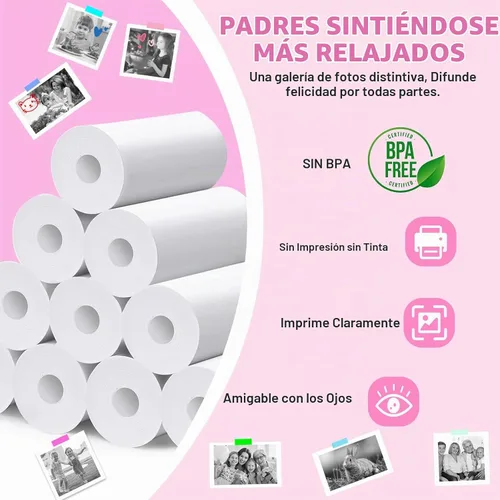 Vista 3 de Papel de impresión de 12 rollos de papel térmico