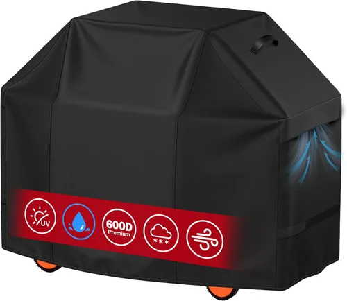 Vista 8 de iCOVER - Cubierta de parrilla de 17 pulgadas, resistente al agua, 600D, de lona de poliéster 600D, fundas diseñadas para Blackstone