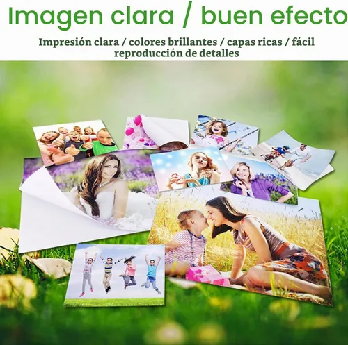 Vista 6 de 50 hojas de papel fotográfico autoadhesivo brillante, A4 de 8 x 11.5 pulgadas, papel adhesivo de 4.76 oz/m² para impresoras de inyección de tinta