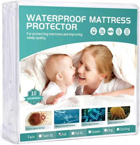 Vista 13 de Protector de colchón individual XL de 39 x 80 pulgadas de profundidad de 9 pulgadas de profundidad. Funda de colchón con somier, impermeable, suave