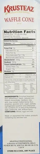 Vista 2 de Krusteaz WAFFLE CONE Mix 5lb (2 bolsas) Calidad Restaurante