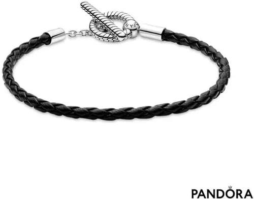 Vista 2 de PANDORA Braided Leather T-Bar Bracelet