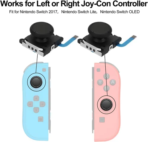 Vista 2 de EEEKit Joystick Replacement for Joycon, 3D Analog Thumb Stick Repair Kit for Switch, Switch Lite and OLED, 68PCS