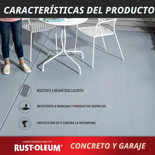 Vista 5 de Rust-Oleum 225359-2PK - Pintura e imprimación para pisos de concreto y garaje, galón, gris armadura satinada, paquete de 2