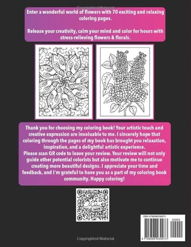Vista 2 de Amazing Flowers Coloring Book 70 Relaxing Flowers to Color For Relaxation