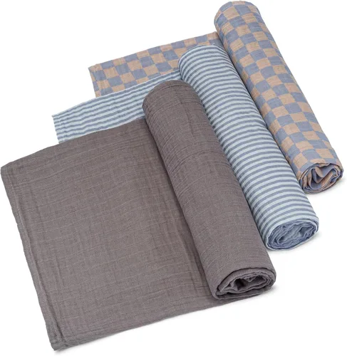 Vista 14 de Parker Mantas Envolventes para Bebé - Paquete de 3 Mantas Envolventes de Muselina 100% Algodón para Bebés Niñas - Conjunto Blossom Lightweight