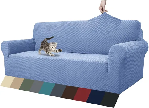 Vista 72 de ZNSAYOTX 1 Funda de silla Jacquard para sala de estar, funda de silla de alta elasticidad con brazos, antideslizante, apta para mascotas, funda