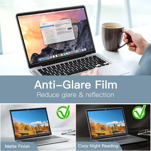 Vista 2 de JETech Protector de pantalla para MacBook Pro de 13 pulgadas (2016-2022, M1/M2) / MacBook Air de 13 pulgadas (2018-2020, M1), película antirreflejos