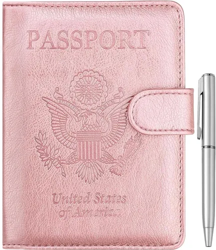 Vista 12 de WALNEW Soporte de pasaporte para viajes, billetera de pasaporte RFID Negro
