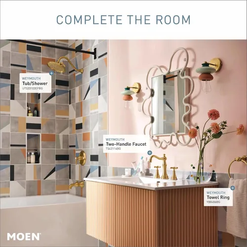 Vista 9 de Moen Weymouth YB8486BG - Toalla de mano de baño de oro cepillado