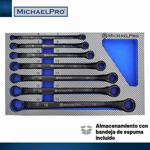 Vista 6 de MichaelPro Juego de Llaves Extractoras de Pernos de 7 Piezas, Llaves Desplazadas 45° Métricas 6-19mm, Extremo de Caja de 6 Puntos para Remoción