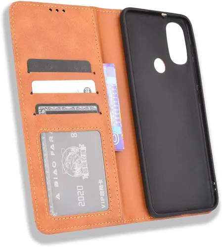 Vista 4 de Funda para Motorola Moto E30, funda para Motorola Moto E40 XT2159-1 XT2159-2 XT2159-3 XT2159-6 / Moto E20 XT2155-1 XT2155-3 Funda de piel sintética