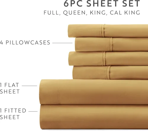 Vista 35 de ienjoy Home Linen Market - Juego de sábanas de 6 piezas, color rubor, tamaño King Blush