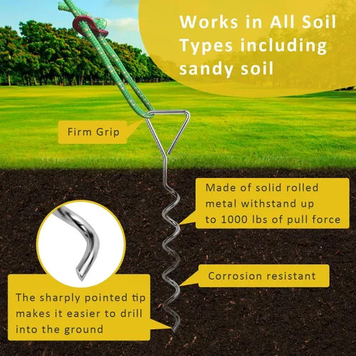 Vista 3 de Kit de estaca para árboles, estacas de árbol en espiral resistentes para árboles inclinados, solución enderezadora para árboles jóvenes en mal tiempo