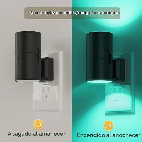 Vista 5 de L LOHAS LED Luz nocturna, [2 luces nocturnas + 1 control remoto], cambio de Multicolor+control remoto* 1