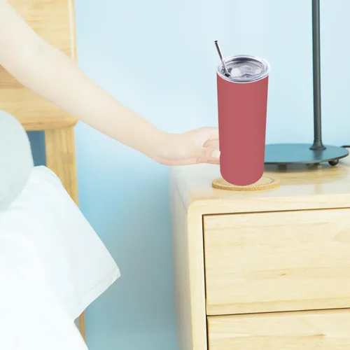 Vista 7 de Amtidy Paquete de 12 vasos delgados de 20 onzas con tapa y popote, vaso aislado al vacío de doble pared para bebidas frías y calientes