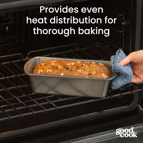 Vista 6 de Good Cook 4026 Bakeware nonstick, 9 x 5 pulgadas, gris