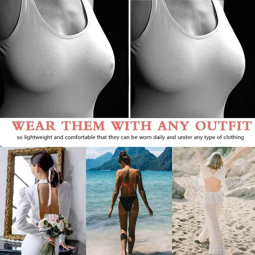 Vista 5 de SWEMNED 2 Pairs Adhesive Bra 2023 Upgrad Sticky Invisible Backless Strapless Push Up Bras for Womens Sticky Bra Nipple Bras
