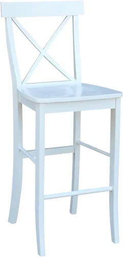 Vista 7 de International Concepts - Taburetes redondos con pedestal de 42 pulgadas, 2 alturas de bar, color blanco