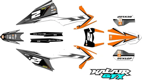 Vista 9 de Kit gráfico para KTM Enduro 4-Stroke 250 EXC-F, 350 EXC-F, 450 EXC-F y 500 EXC-F años 2020, 2021, 2022 y 2023 Razor Series Azul-Verde 16 Mil