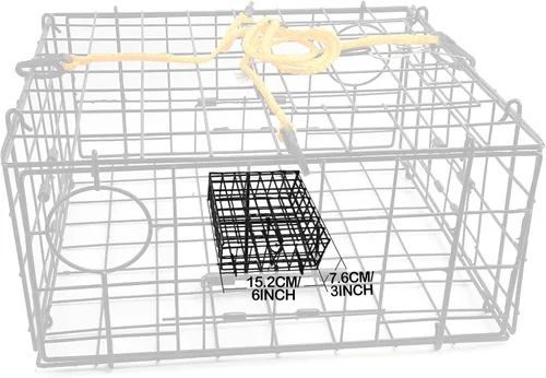 Vista 2 de Crab Bait Cages for Trap Pot, Vinyl-Coated Wire Box Negro
