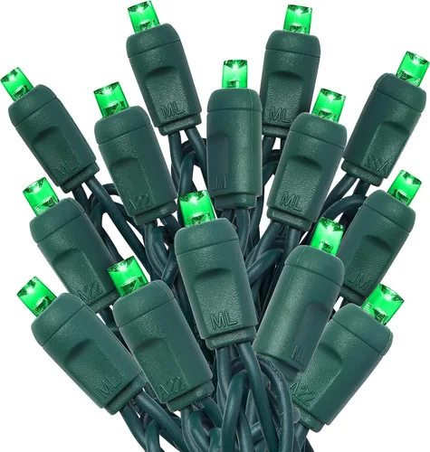 Vista 21 de HLO Lighting Luces de Navidad LED verde azulado de 0.197 in Mini luces LED de Navidad de gran angular para uso en interiores y exteriores 70