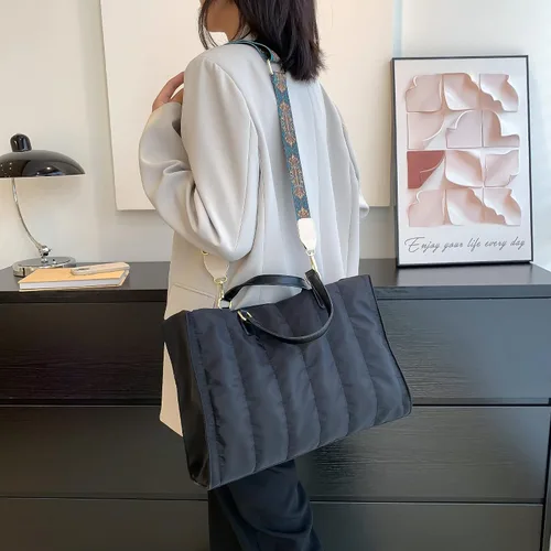Vista 4 de GLOD JORLEE Bolsas acolchadas grandes para mujer, bolsas acolchadas de algodón de lujo para mujer, bolsa acolchada de invierno suave