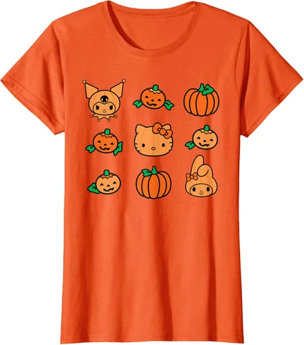 Vista 36 de Camiseta de Halloween Hello Kitty My Melody Kuromi Pumpkins