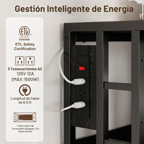 Vista 6 de Soporte para Mini Nevera, Estación de Gabinete de Barra de Café con Espacio de Almacenamiento para Insertar Refrigerador Pequeño, Organizador