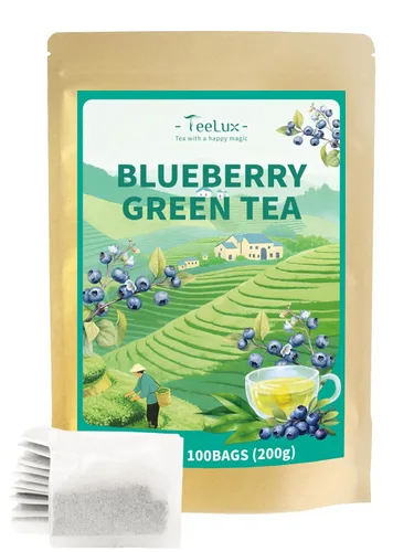 Vista 22 de TeeLux Bolsas de té verde menta, té verde con menta, menta verde y citronela, con cafeína, 100% real y natural, 100