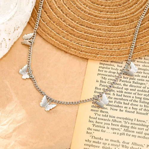 Vista 5 de FANZE Collares de tenis para mujer, gargantilla de circonita cúbica con diseño de mariposa y ojos malvados, regalo de joyería brillante