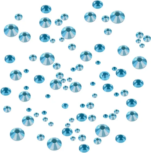 Vista 5 de AD Beads 4500 diamantes de imitación termoadhesivos con parte trasera plana, 6 tamaños (0.079-0.236 in), gemas de cristal redondas con pinzas