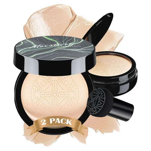 Vista 23 de Mushroom Head Air Cushion CC Cream - Base de maquillaje facial BB Cream para piel madura, corrector hidratante que ilumina el tono de piel uniforme
