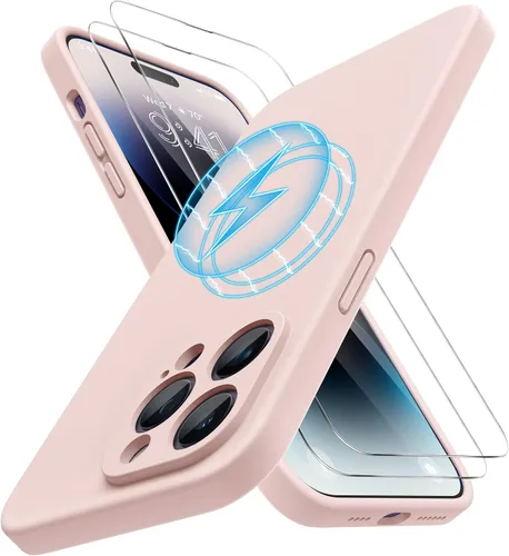 Vista 28 de Miracase Funda diseñada para iPhone 13 Pro Max con protector de pantalla, [forro de microfibra suave antiarañazos], funda protectora de silicona