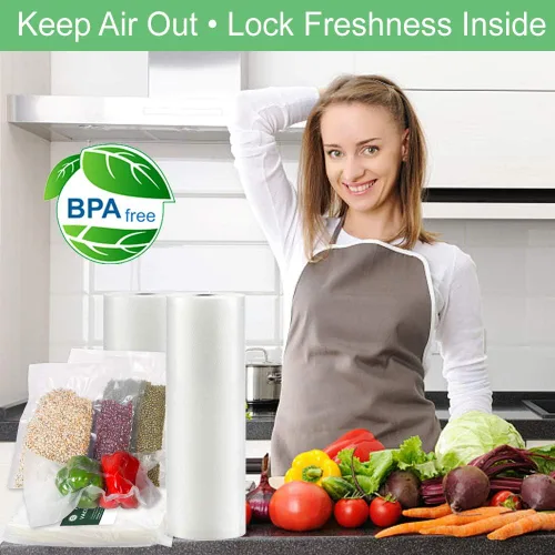 Vista 6 de O2frepak 300 unidades bolsas selladoras al vacío de 6x10 pulgadas sin BPA y resistentes, bolsas selladoras de alimentos con sellado al vacío