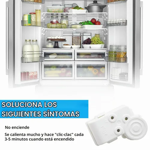 Vista 4 de Jingzan Paquete de 2 compresores de refrigerador de 2 pines, relé de arranque PTC, protector de carga para Danby Haier Midea Mini refrigerador