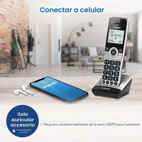 Vista 4 de VTech IS8201 Auricular Adicional para la Serie de Teléfonos Inalámbricos de Grado Comercial IS8251, Perfecto para Oficina en Casa, Bloqueo