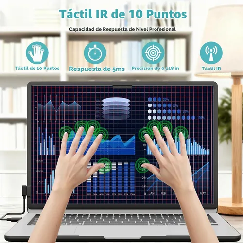 Vista 5 de Marco magnético para pantalla táctil para MacBook Air de 15 pulgadas, panel táctil infrarrojo de alta precisión, compatible con múltiples gestos
