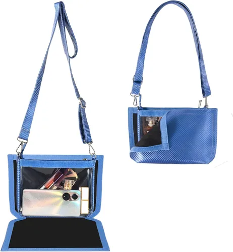 Vista 7 de MOETYANG Bolsa transparente para eventos de estadio con envoltura extraíble, monedero transparente para mujer, bandolera de estadio con cubierta