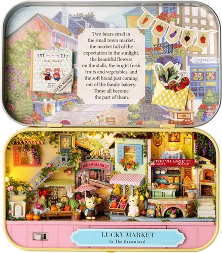 Vista 8 de MAGQOO Casa de muñecas de madera 3D, kit de casa de muñecas en miniatura con muebles, kit de teatro de caja de bricolaje 1:100