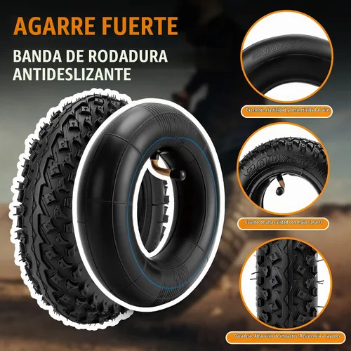 Vista 6 de Juego de 2 neumáticos y tubo interior Knobby Scooter de 200 x 50
