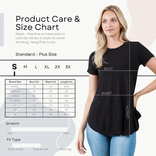 Vista 6 de Azules Blusa larga de manga corta para mujer, con cuello redondo y dobladillo curvado, suave y elástica