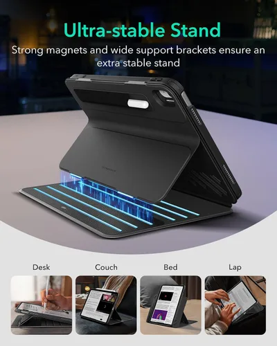 Vista 4 de ESR Funda para iPad A16, Funda para iPad de 11ª/10ª Generación (2025/2022), Cubierta Magnética Extraíble, Soporte Ajustable Vertical/Horizontal