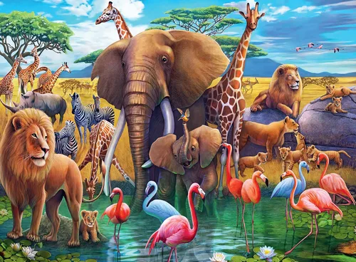 Vista 2 de Ravensburger Exotic Safari - Rompecabezas de 200 piezas para niños a partir de 8 años