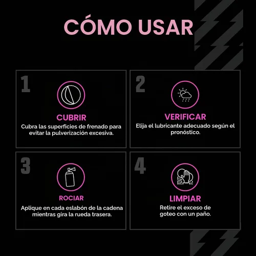 Vista 5 de Muc-Off Lubricante de cadena para clima seco para motocicleta, 13.5 fl oz