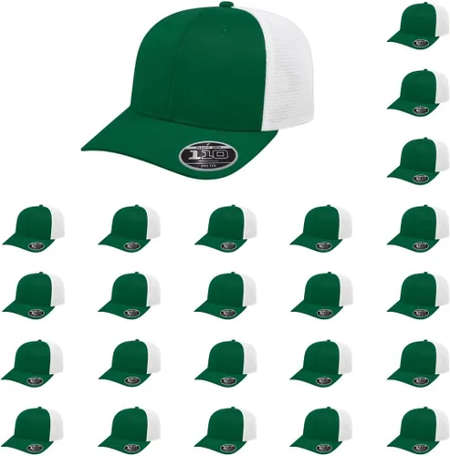 Vista 26 de Cap America i8502 Flexfit 110 Premium - Gorra de camionero de perfil medio con 6 paneles de malla trasera con protección UV y cierre ajustable