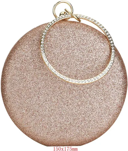 Vista 2 de Gets Bolso de mano con asa superior para mujer, con anillo circular de diamantes de imitación