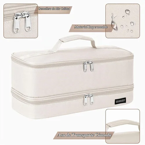 Vista 6 de ZRRAJOY Estuche de almacenamiento de doble capa para Shark Flexstyle, estuche de transporte de viaje para Shark 430/440 Flexstyle, bolsa Beige